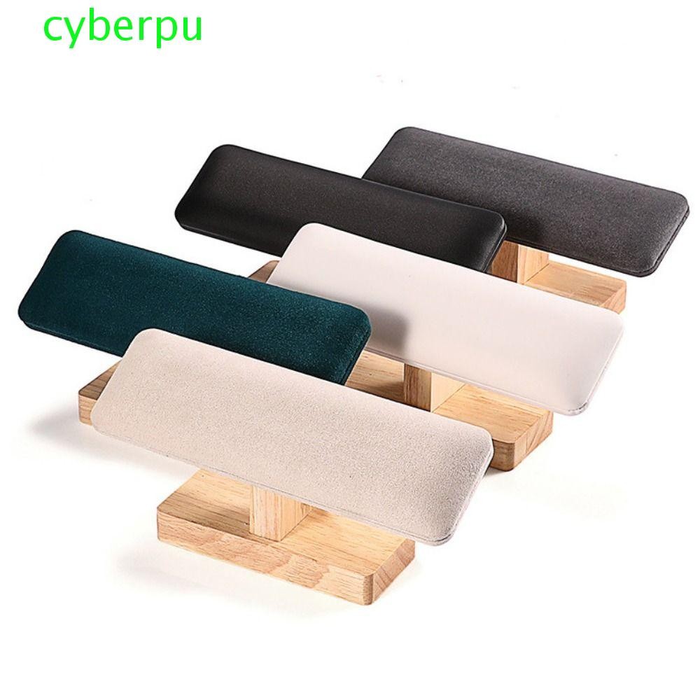 Cyberpullse ขาตั้งโชว์สร้อยข้อมือ, ที่วางโซ่เครื่องประดับชั้นเดียวไม้, นาฬิกาประณีตแสดงกํามะหยี่เครื่องประดับแนวตั้ง Organizer Bar Headband