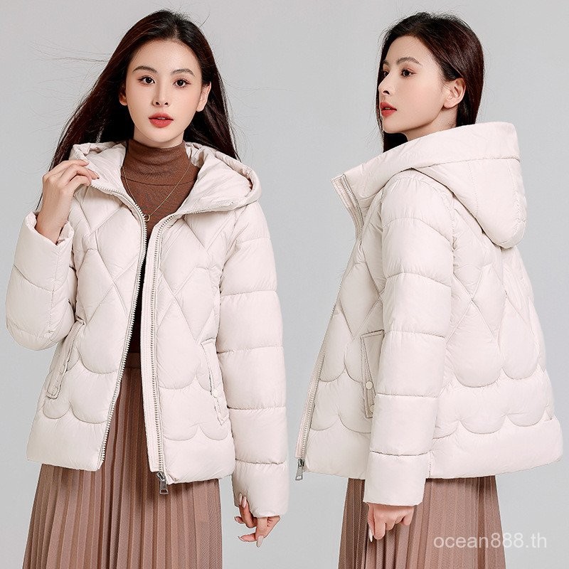 PLUS ขนาด hooded เกาหลีสไตล์ผ้าฝ้ายเบาะฤดูหนาวหลวมใหม่สั้น wadded JACKET Glossy thicken ผ้าฝ้ายเสื้อผ้าเสื้อ wumg