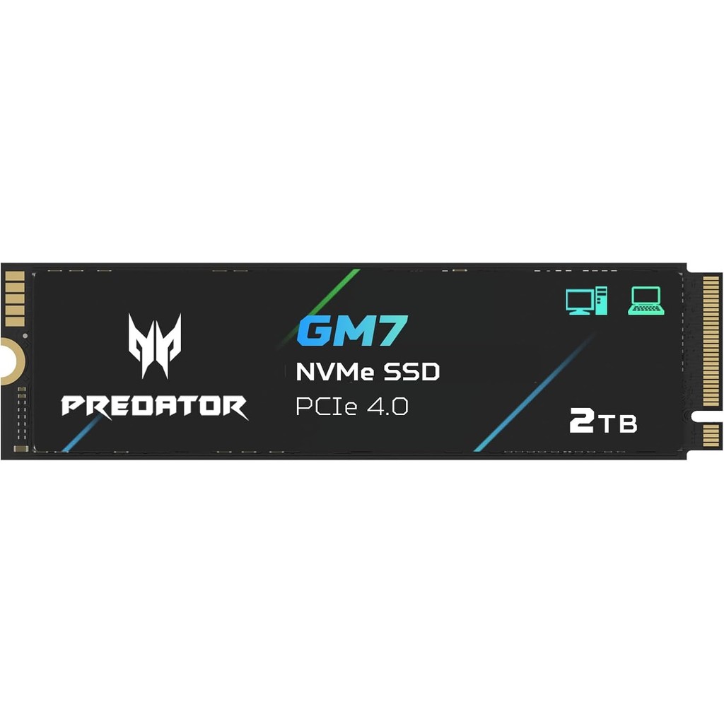 SSD Predator GM7 PCIe 4.0x4 M.2 1TB 2TB (7200/6300) (5Y)