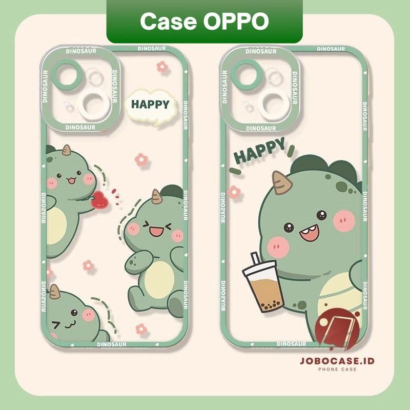 OPPO A5 Reno 13 13F Realme C75 หมายเหตุ 60 ไดโนเสาร์สีเขียว OPPO A5 Reno 13 13F Realme C75 หมายเหตุ 