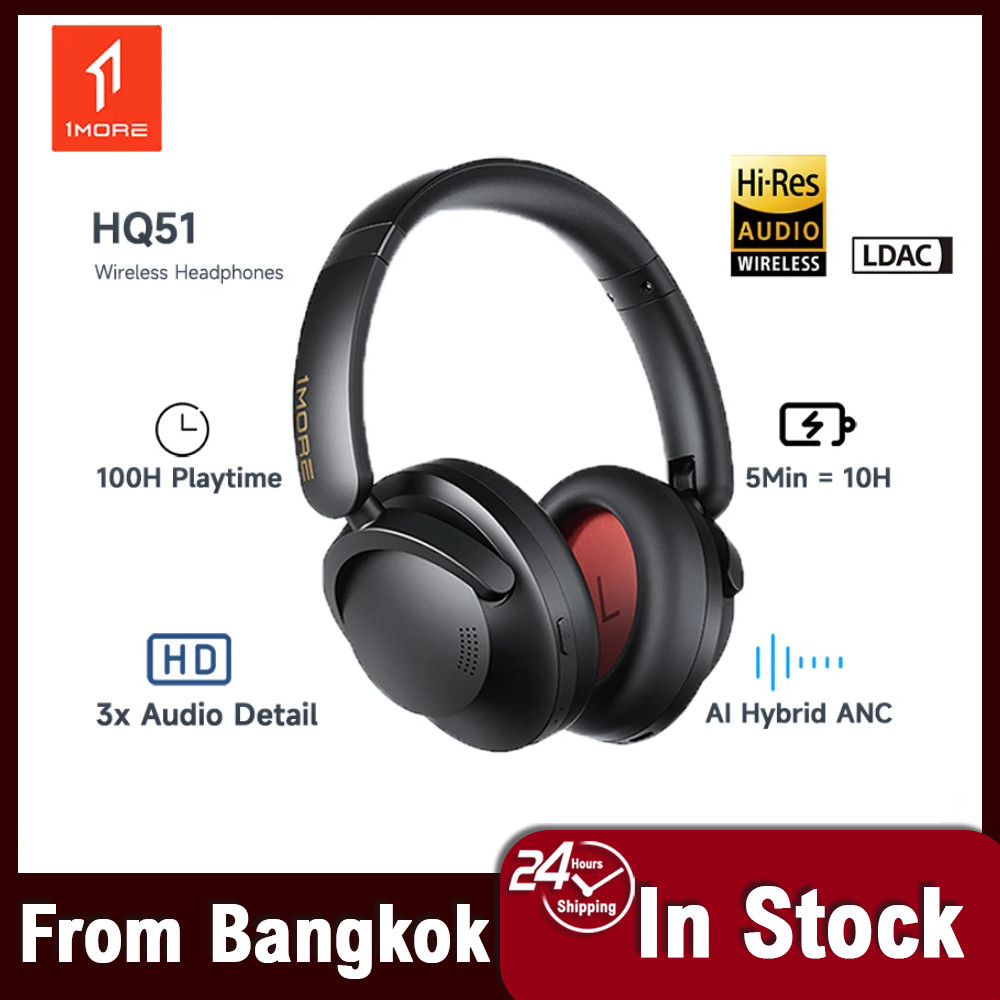 1more Sonoflow  Pro HQ51 ไร้สายเสียงรบกวน Cancel หูฟังบลูทูธ HIFI เพลงแบบมีสาย Dual Mode Custom