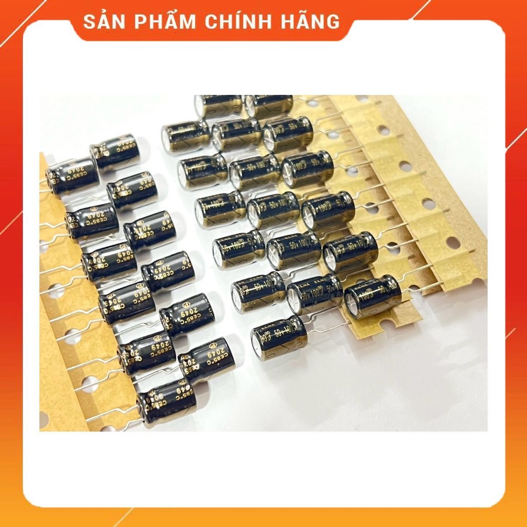 [ 4 ชิ้น ] ELNA RFO CAPACITOR 50V 100uF, 50V100UF, 100UF 50V (8x11.5x5mm )