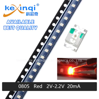 100 ชิ้น 0805 SMD LED Light Diode สีแดง/น้ําเงิน/เขียว/เหลือง-เขียว/ขาว/ส้ม/อุ่นขาว/ไอซ์บลู/ชมพู/ม่วง