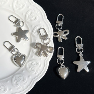 แฟชั่นเงินอะคริลิคหัวใจรูปดาวจี้พวงกุญแจสําหรับคีย์เคสโทรศัพ…