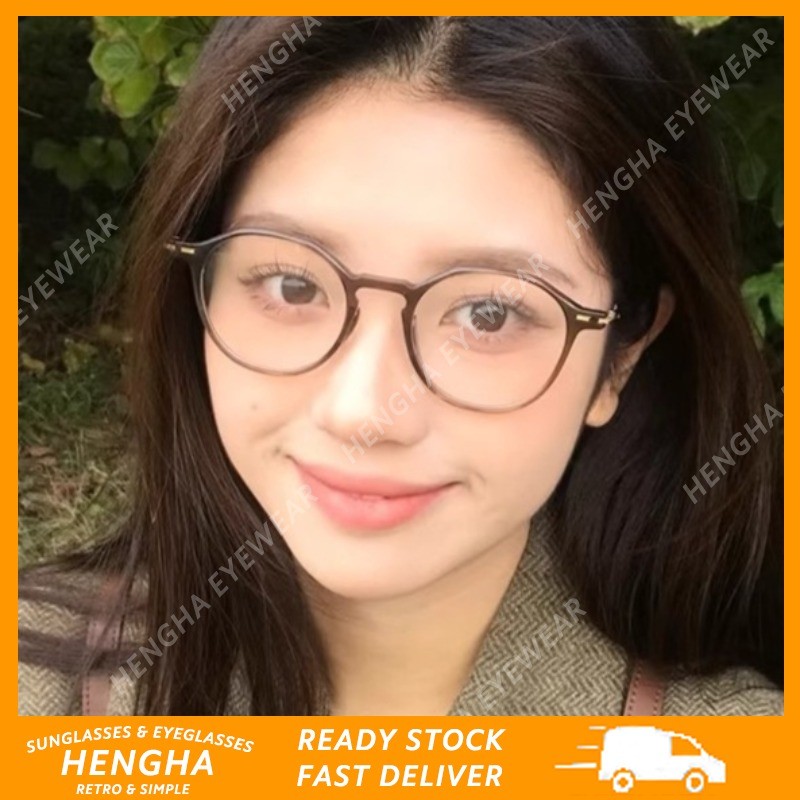 (HENGHA) แว่นตาป้องกันแสงสีฟ้า TR90 ดีไซน์ทรงกลมขนาดใหญ่ สินค้าคุณภาพสูง