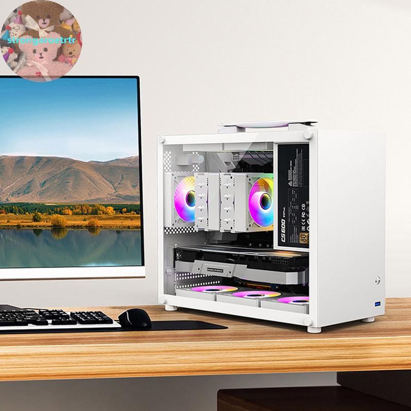 Strongaroettr แปลคอมพิวเตอร์สําหรับเล่นเกมพร้อม Grip Handle Cooling PC Tower สําหรับ M-ATX/ITX เมนบอ
