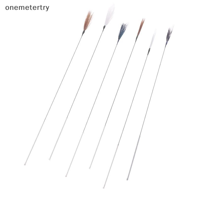 Onem 1/5 ชิ้นจับหู Goose Feather Stick ยืดหยุ่น Earwax ทําความสะอาดเครื่องมือนวดไก่นกยูง Feather เข็มเงิน n