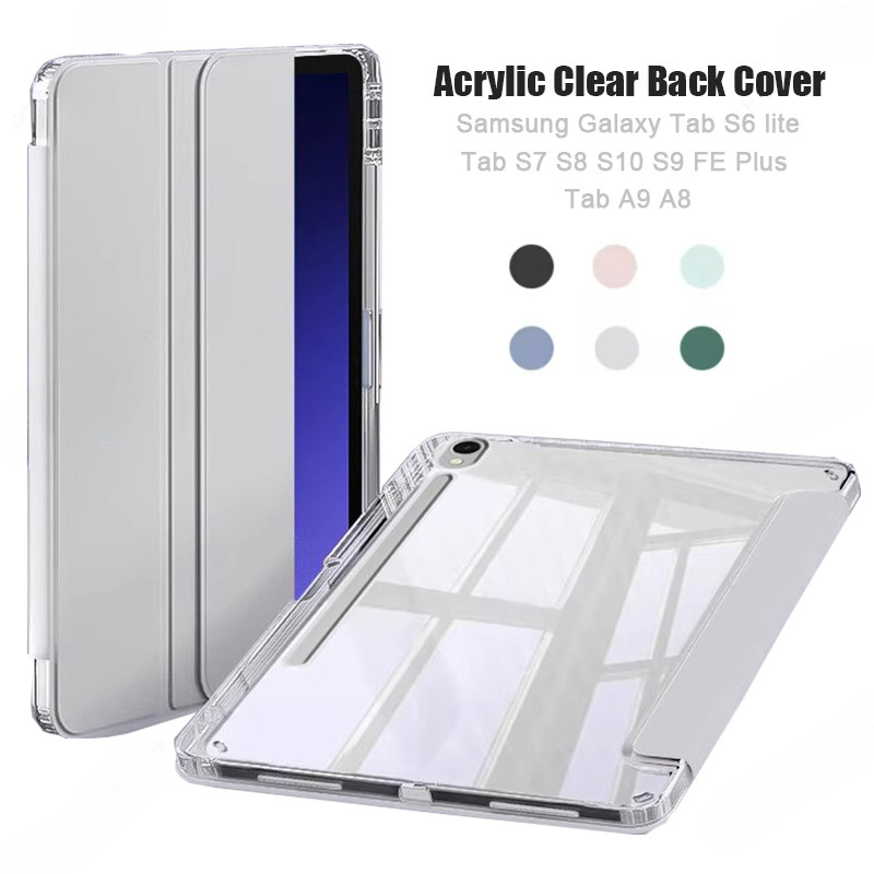 สำหรับ เคส Samsung Galaxy Tab A9 S6 lite Tab S7 S8 S10 S9 FE Plus A8 lite S9FE เคส มีช่องใส่ปากกา เคสหนัง เคสกันกระแทก