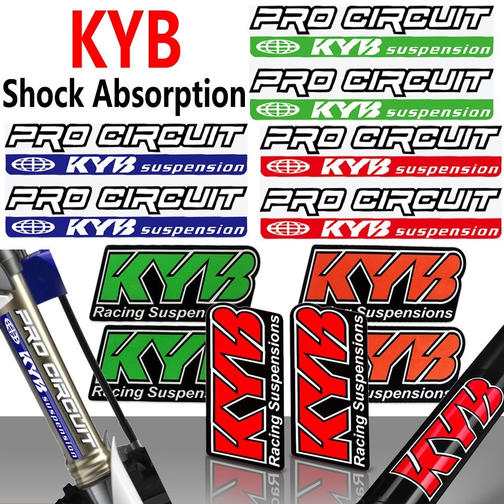 สติกเกอร์สะท้อนแสงโช้คอัพ KYB ดัดแปลงสำหรับส้อมหน้ารถมอเตอร์ไซค์ 2 ชิ้น