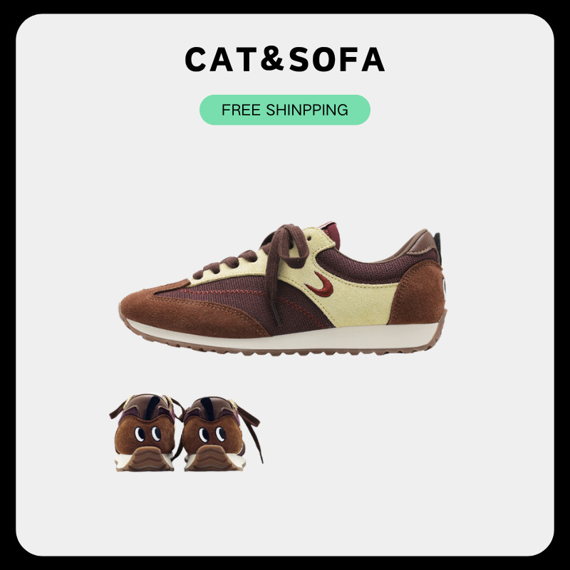 CAT&SOFA [พร้อมส่ง] Cat and Sofa Cortez รองเท้ากีฬา Sneakers Wood Color Jogging Breathable Outdoor S