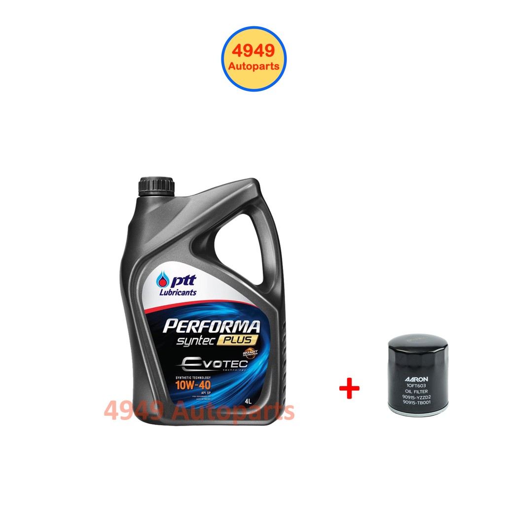 น้ำมันเครื่อง PTT พีทีที Performa Evotec  เบนซิน กึ่งสังเคราะห์ SP 10W-40​ 10W40