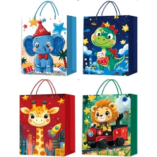 S0601 ถุงกระดาษ หูหิ้ว น่ารัก การ์ตูน ขนาด18x24x7ซม. ถุงของขวัญ ใส่ของ ถุงกระดาษลายการ์ตูน