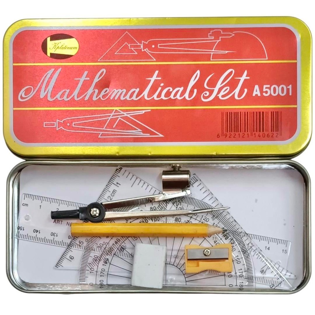 (ยกโหล 12 กล่อง) ชุดเรขากล่องเหล็ก กล่องละ 8 ชิ้น