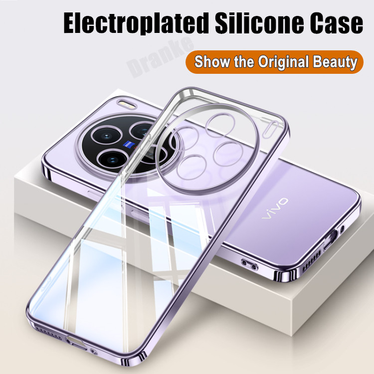 สําหรับ Vivo X200 Pro V2413 V2415 Soft Clear ซิลิโคนเจล Anti-Yellowing 6D Electroplate Anti-fading J