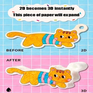 Ohayo โฟมภาพวาดกระดาษ ชุดปากกามาร์คเกอร์ 12 ชิ้น Puffy Texture กระดาษ Magic 3d Art วาดกระดาษสําหรับเด็ก