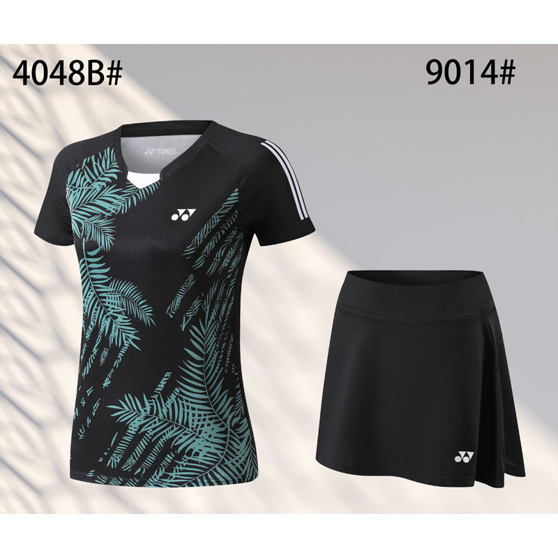 YY Women's Sport Set 4048 - กางเกงและเสื้อสำหรับเทนนิส/แบดมินตัน แห้งเร็ว สบายในอากาศร้อน (ขนาด S-XL