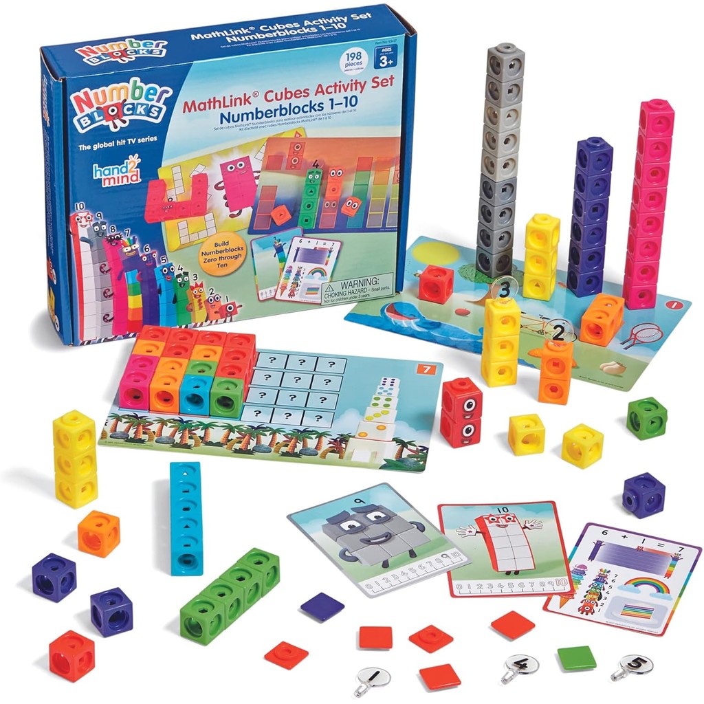 Hand2mind MathLink Cube บล็อกตัวต่อนับเลข 1-10 ชุดกิจกรรม 30 ชิ้น ก่อนวัยเรียน ของเล่นคณิตศาสตร์อนุบาล