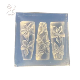 [maybeauty] แม่พิมพ์เล็บ 3D แกะสลักโค้ง Lily ดอกไม้โปร่งใสตกแต่งเล็บ DIY แม่แบบซิลิโคน {TH}