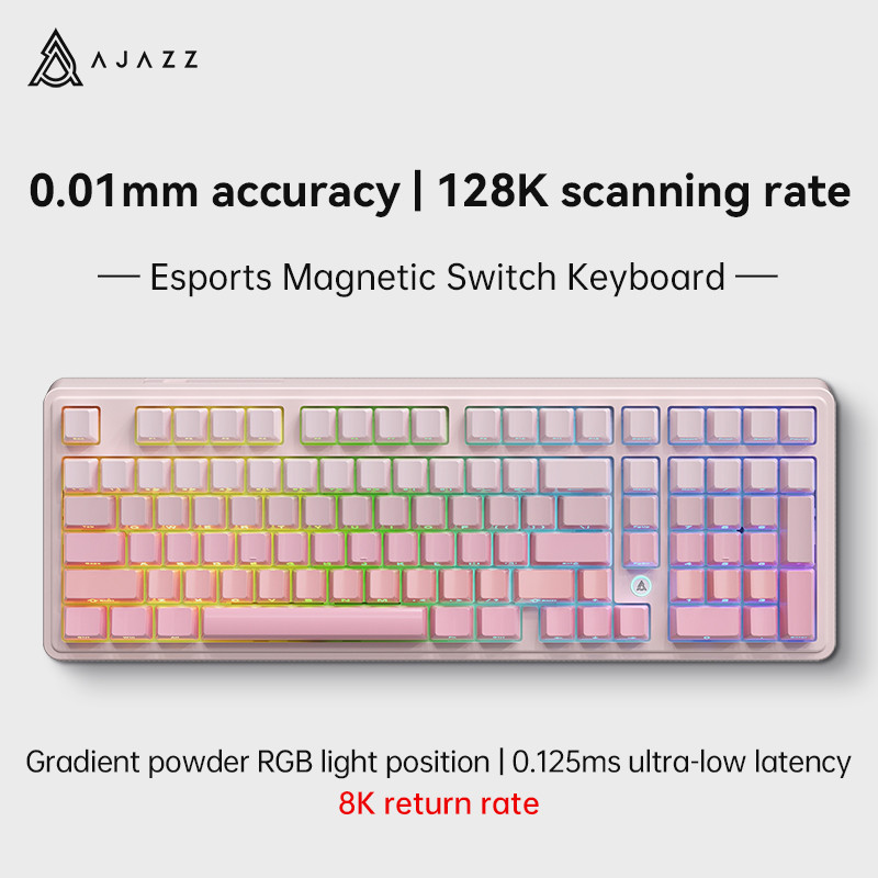 AJAZZ AK980 MAX Magnetic Switch Keyboard Esports Games RGB RT 0.01mm 8kHz Polling Rate Full Key Hot 