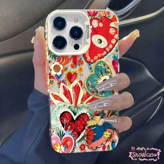 เคส OPPO A17 A57 A3s A18 A53 A16 A58 A7 A17K A5 A38 A54 A12 A77 A15 A9 A5s A78 Reno 16F ดวงอาทิตย์ดวงดาวสีสร้างสรรค์รัก