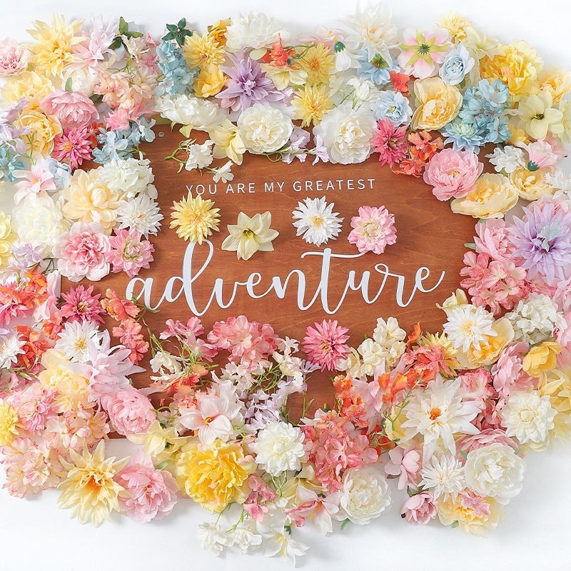 50PCS Artifical ดอกไม้หัวชุดผีเสื้อผสมสีดอกไม้ปลอมสําหรับระงับประตูผ้าม่านตกแต่งดอกไม้เค้กพวงหรีดตกแต่ง
