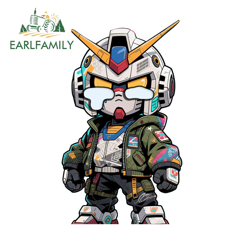 EARLFAMILY Gundam x Crybaby อะนิเมะรถสติกเกอร์กันน้ํา Occlusion Scratch แล็ปท็อปรถจักรยานยนต์ Windows JDM ไวนิล Decal บุคลิกภาพรถจัดแต่งทรงผม