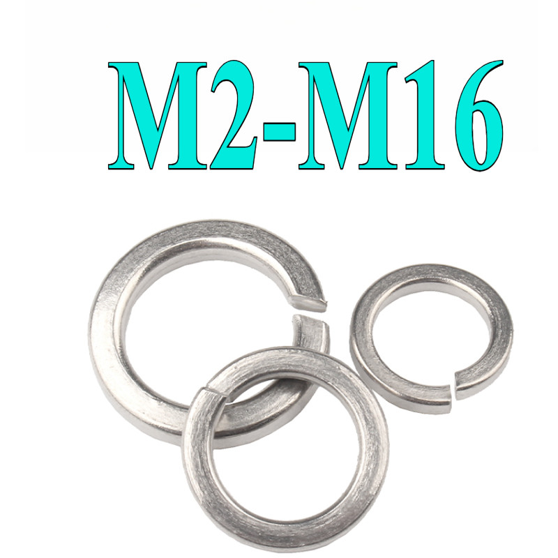 ((LXY) ขายส่ง:แหวนสปริง แหวนรอง กันคลาย สแตนเลส 304 / Spring Washer Stainless Steel SUS304 M2/M2.5/M3/M4/M5/M6/M8/M10-M16 (RM-TH-w)