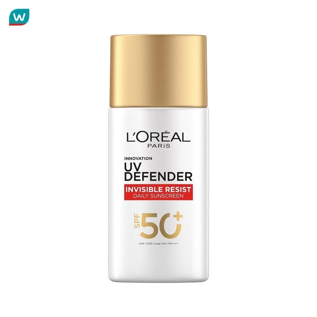 L'Oreal ลอรีอัล ปารีส ยูวี ดีเฟนเดอร์ อินวิซิเบิ้ล รีซิส เดลี่ ซันสกรีน เอสพีเอฟ 50+ ขนาด 50 มล.
