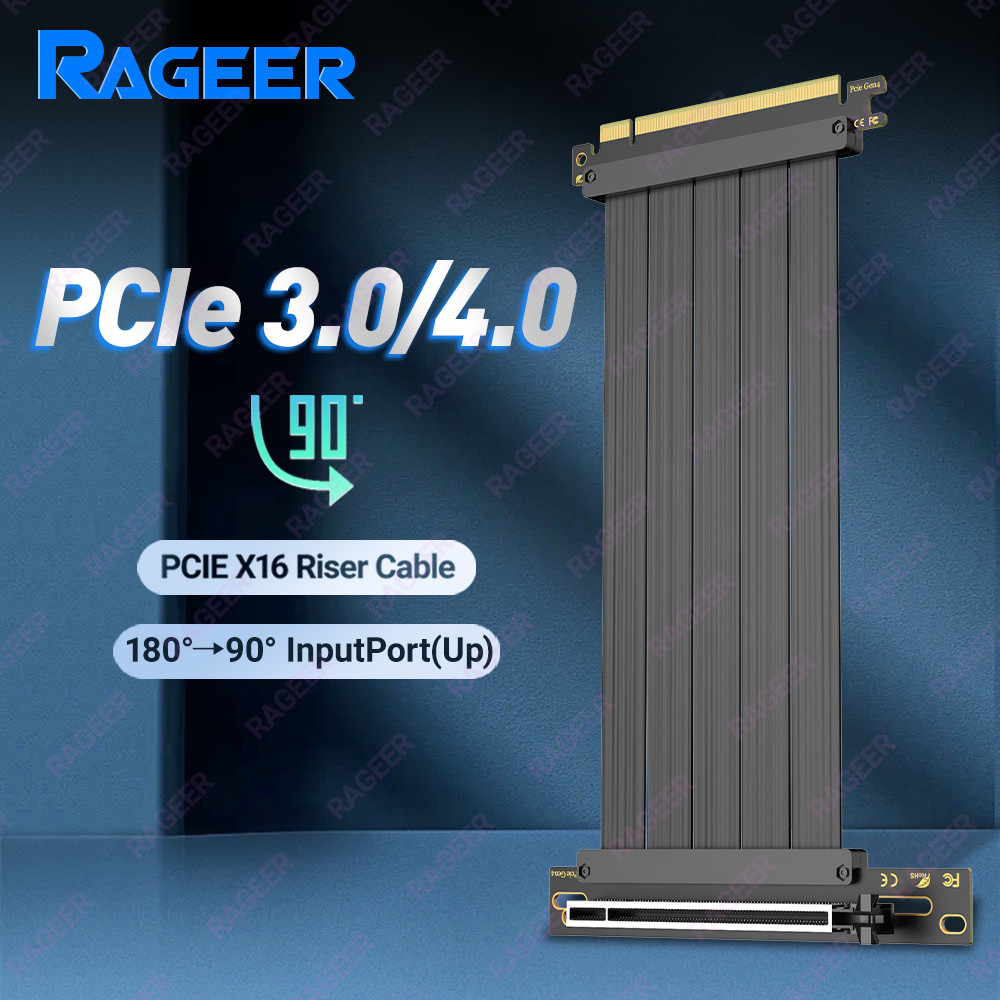 RAGEER PCIe 4.0/3.0 X16 สาย, สาย Riser ความเร็วสูง, GPU Extension Riser Connector สําหรับ RTX 4090/4