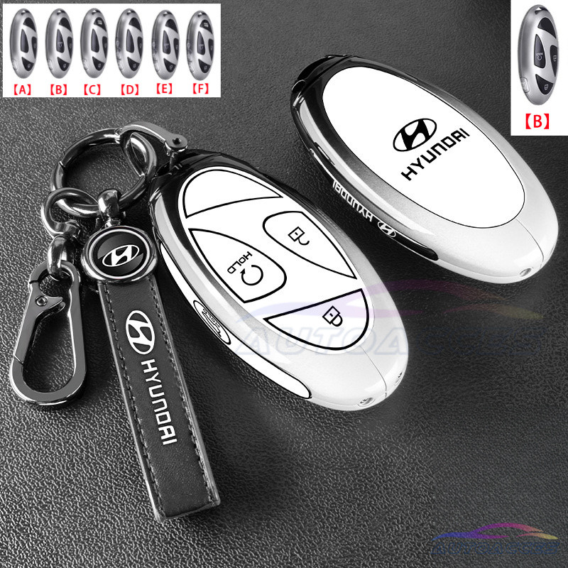 ฝาครอบกุญแจรีโมทรถยนต์สําหรับ Hyundai SantaFe, Tucson 2024 2025 Ionic 6 Grandeur GN7 Kona Ev 2023 Key Holder Shell พวงกุญแจ