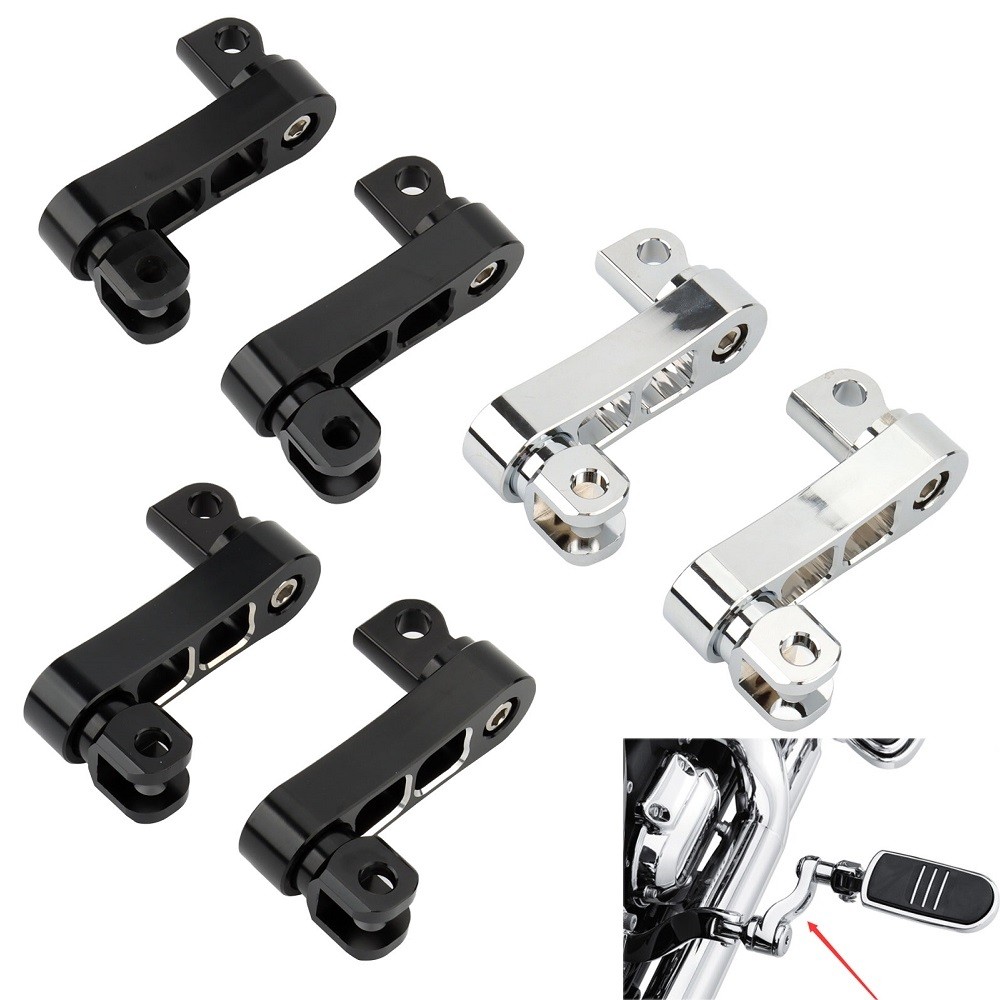 360 หมุนรถจักรยานยนต์ Universal Footpeg Extension ชาย Mount Support Bracket สําหรับ Harley Sportster Dyna Touring Softail Wide Glide Fatboy Low Glide Night Train