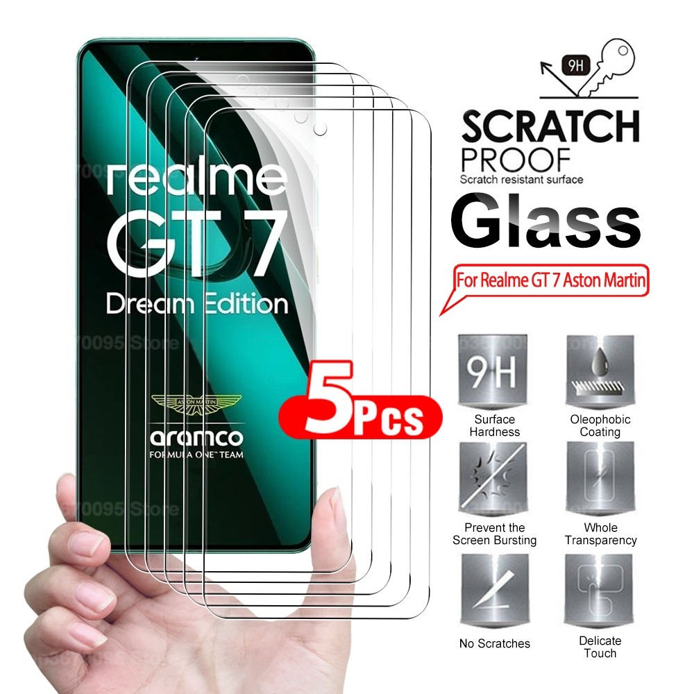 5 ชิ้นกาวกระจกนิรภัยสําหรับRealme GT 7 Realme 7Tป้องกันหน้าจอRealme GT 7 Dream Edition GT7 GT 7T 5G