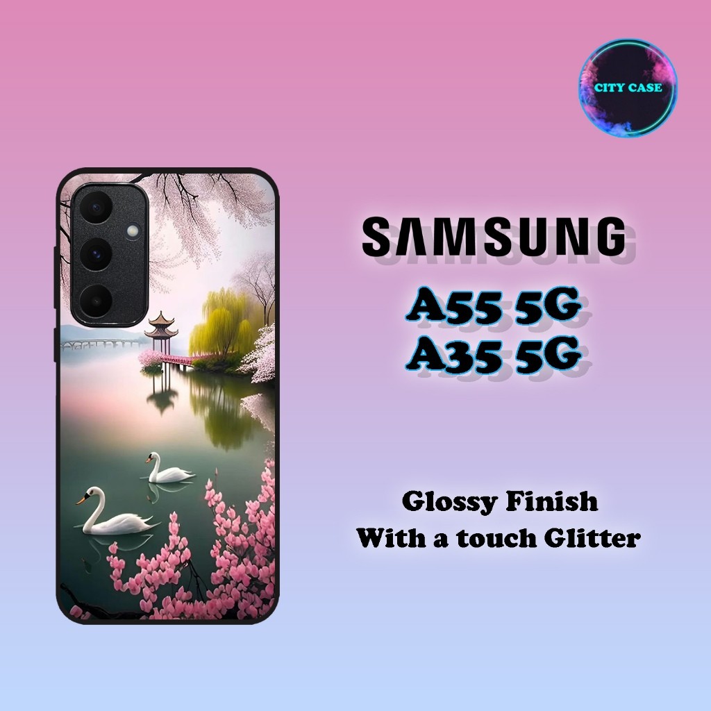 เคสที่กําหนดเอง GLOSSY ALL TYPE SAMSUNG A35 5G - A55 5G SAKURA FLOWER MOTIF [ PF76]