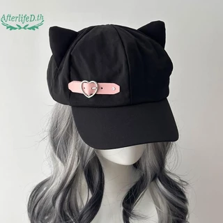 AF ผู้หญิงหู Harajuku Gothic Lolita Beret Y2K หญิง Steampunk Punk ซิป Handmade Sun หมวก A