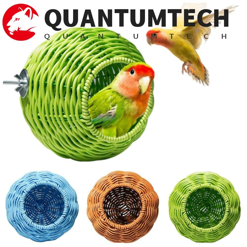 QUANTUMTECH เลียนแบบทอรังนก, ทรงกลมแขวนบ้านนกทอมือ, Finch Nest Breathable ทนต่อการสึกหรอ Creative กระรอกเตียงระเบียง