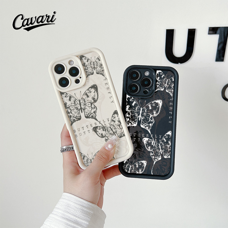 โทรศัพท์มือถือ OPPO จัดส่งจากประเทศไทย ผีเสื้อสไตล์หมึก for OPPO A17 A57 A3s A18 A53 A16 เคสโทรศัพท์