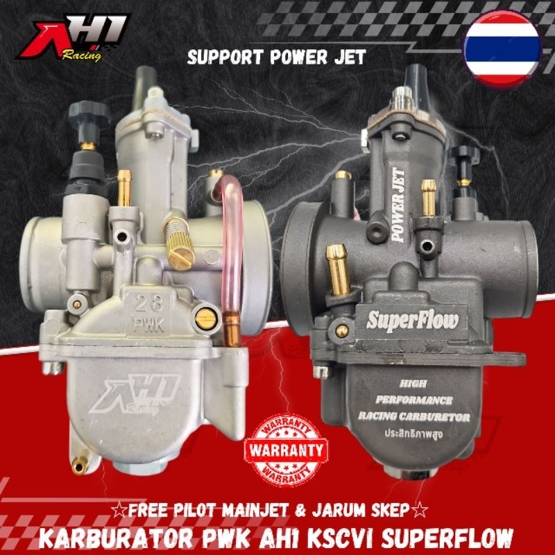 AH1 RACING CARBURETOR PWK 21 24 26 28 30 32 34 กล่อง AH1 RACING SUPERFLOW คุณภาพสูง