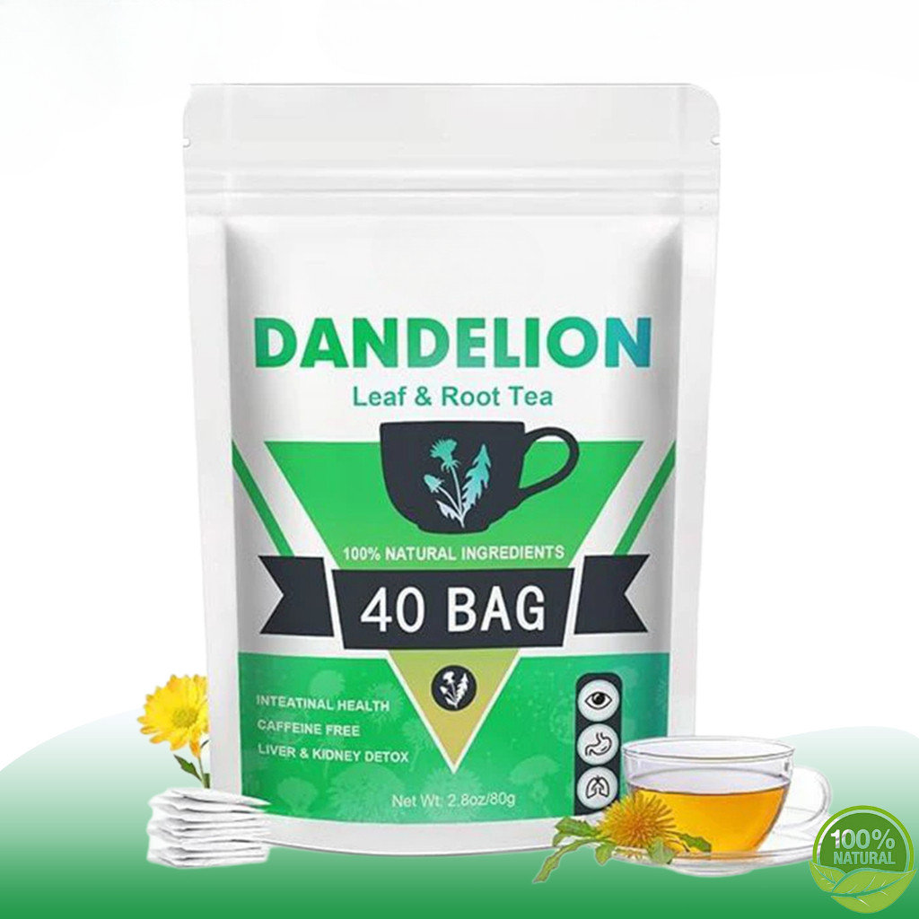 Clear Away Heat Detox Dandelion Root Tea 40/80 ถุงส่งเสริมการย่อยอาหารปรับปรุงอาการท้องผูก