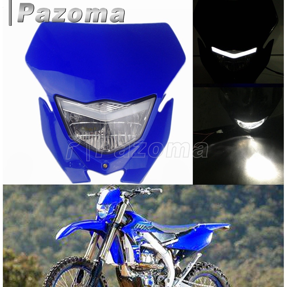 Pl รถจักรยานยนต์ ENDURO ไฟหน้าไฟหน้าสำหรับ Yamaha WR450F WR250F YZ85 YZ125 YZ250 YZF TTR Dirt BIKE M