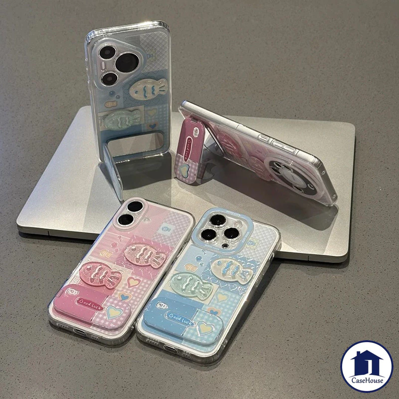 เคสซอฟต์เข้ากันได้กับขาตั้งกระจกปลาน่ารัก VIVO Y19S Y04 Y03 Y28 Y29 Y21s Y17s Y21 Y22 Y36 Y12i Y11 Y20 Y02 Y27 Y17 Y16