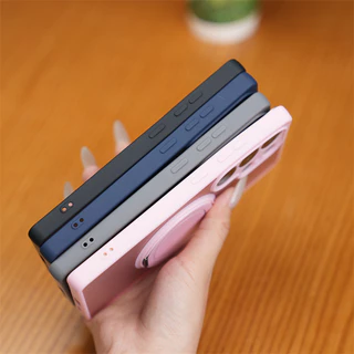 SAMSUNG หรูหรา 360° Rotatabl ขาตั้งโลหะเคสโทรศัพท์แม่เหล็กสําหรับSamsung Galaxy S25 S24 S23 Ultra Plus FE S25Edge Frosted Hard PCปกหลังTPU Soft Edgeปลอกกันกระแทก