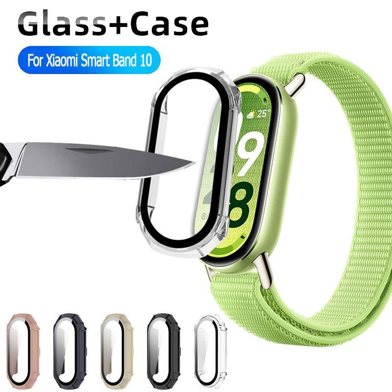 เคสกันกระแทก สำหรับ xiaomi mi band 10 เคส + ฟิลม์กระจกในตัว case สําหรับ Xiaomi Smart Band 10 เคสกระ