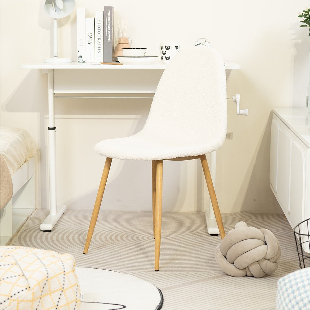 Koncept Furniture เก้าอี้ KC-PLAY รุ่น JERIC ขาเหล็กสีไม้ธรรมชาติ ผ้าครีม (45x52x88 ซม.)  แบรนด์ KONCEPT FURNITURE