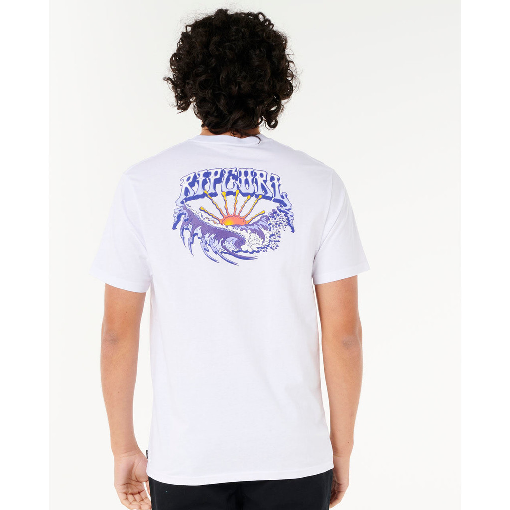 RIPCURL เสื้อยืดผู้ชายสีขาว 0PLMTE HAZED & TUBED TEE W25
