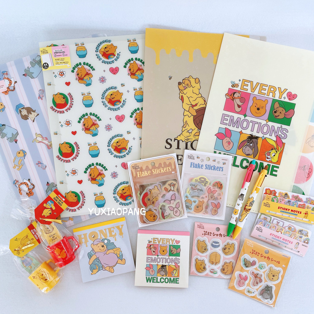 Winnie the Pooh Limited Japanese Sun Star Pooh Folder Post-it Notes Sticky Notes 2+1 Ballpoint Pen S