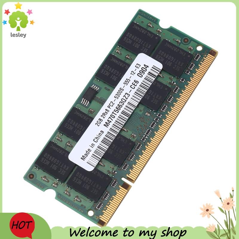 lesleyDDR2 2GB RAM หน่วยความจํา PC2 5300 แล็ปท็อป RAM Memoria SODIMM RAM อะไหล่ 667MHz หน่วยความจํา 200Pin RAM หน่วยความจํา