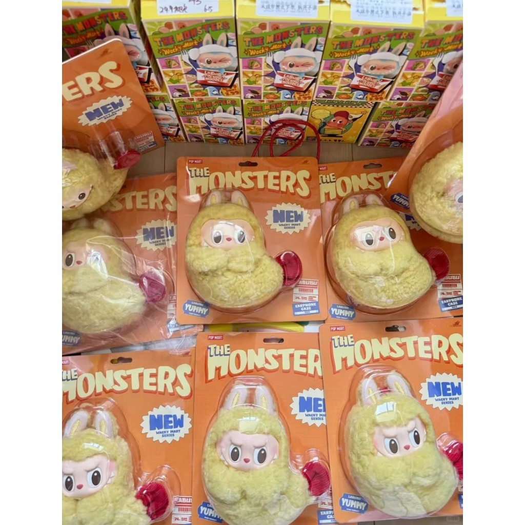 100% อย่างเป็นทางการแท้In Stock LABUBU Wacky Mart Series หูฟัง Labubu กุ้งทอดจี้ตุ๊กตา POPMART The M