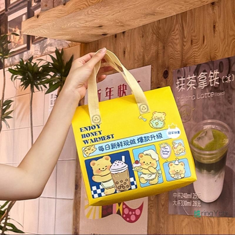 เอริงโยฮิ] ถุงฉนวนเครื่องดื่มกาแฟชานม, ถุงเบนโตะขนมอลูมิเนียมฟอยล์, เครื่องดื่มเค้กอาหารแบบใช้ซ้ําได้แพคเกจถุงมือถือ, ไม่ใช่ ว้าว ใหม่