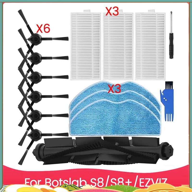 ชุดอะไหล่ทดแทนสําหรับ 360 สําหรับ Botslab S8/S8+ และสําหรับเครื่องดูดฝุ่นหุ่นยนต์แปรง, ตัวกรอง