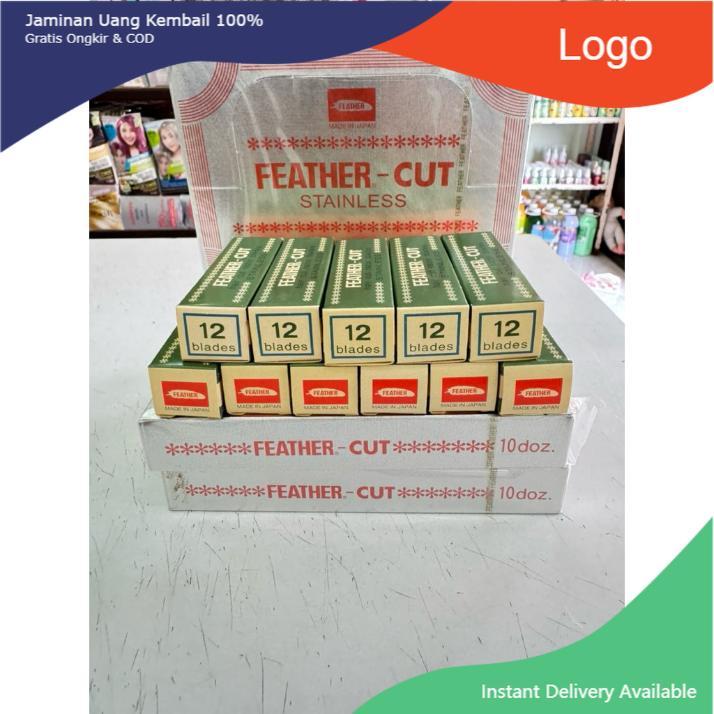 🗡️🗡️🗡️ใบมีดโกนขนนก #FEATHER-CUT #ใบมีด1คม ของแท้ คมมาก สินค้าขายดี #กันคิ้ว(1กล่องเขียว12ใบ)